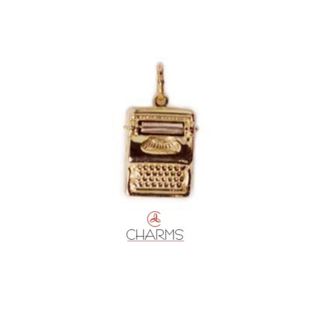 Charm Macchina da Scrivere Grande in Oro