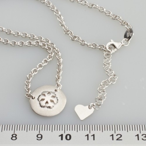 COLLANA rolò con piastra satinata fiocco 1 lucido Rodiato