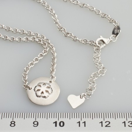 COLLANA rolò con piastra satinata fiocco 1 lucido Rodiato