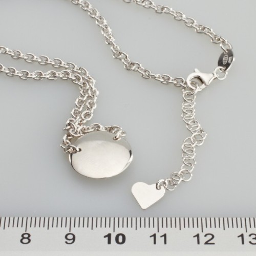 COLLANA rolò con piastra satinata fiocco 1 lucido Rodiato