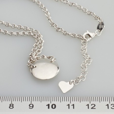 COLLANA rolò con piastra satinata fiocco 1 lucido Rodiato