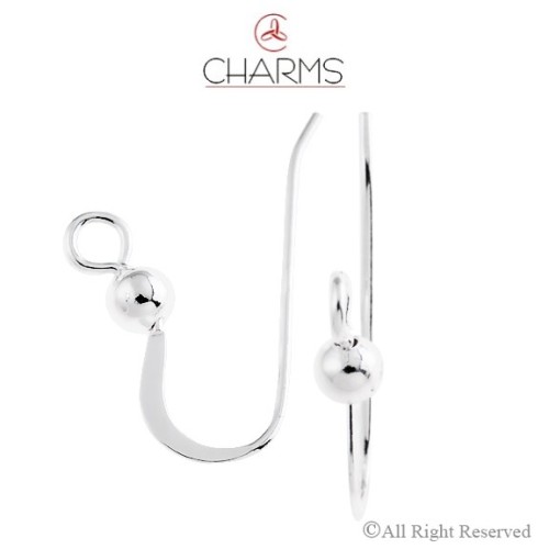 Orecchino ad amo piano con pallina