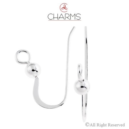 Orecchino ad amo piano con pallina