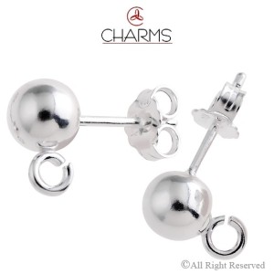 Orecchino Pallina da 6 mm con anellino aperto e farfallina compresa