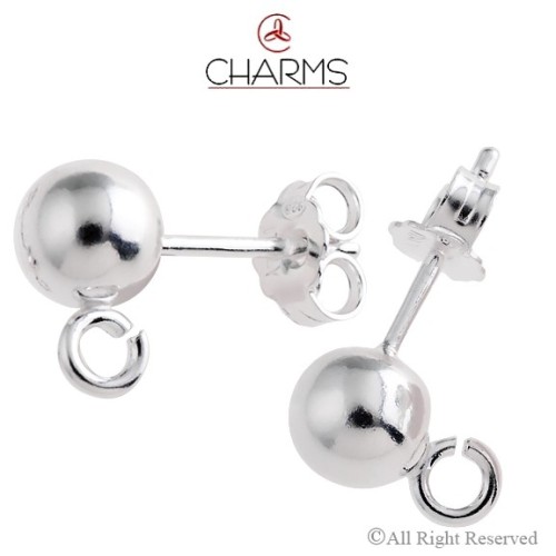 Orecchino Pallina da 10 mm con anellino aperto e farfallina compresa