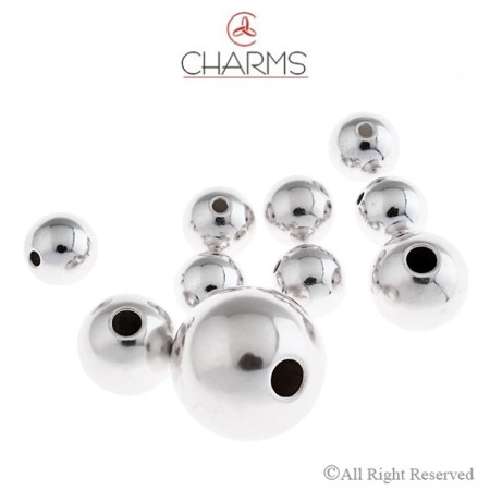 Pallina lucida da 18  mm con foro passante 