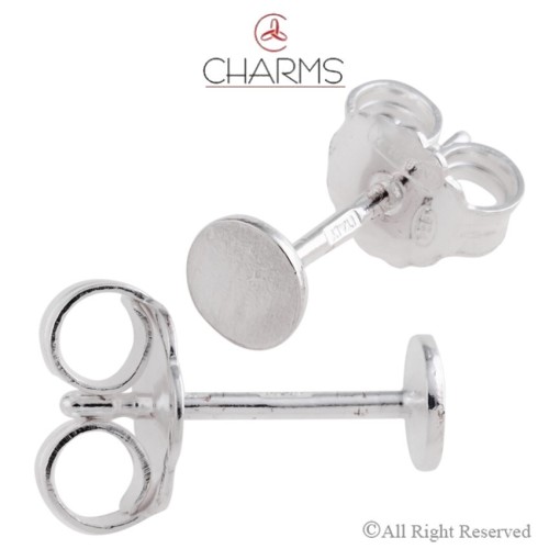 Orecchino con disco piatto da 4 mm compreso di farfallina