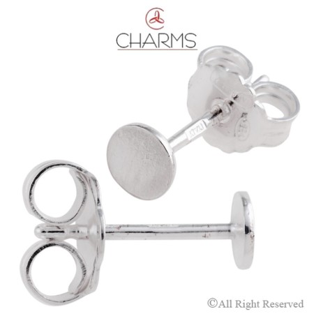 Orecchino con disco piatto da 4 mm compreso di farfallina