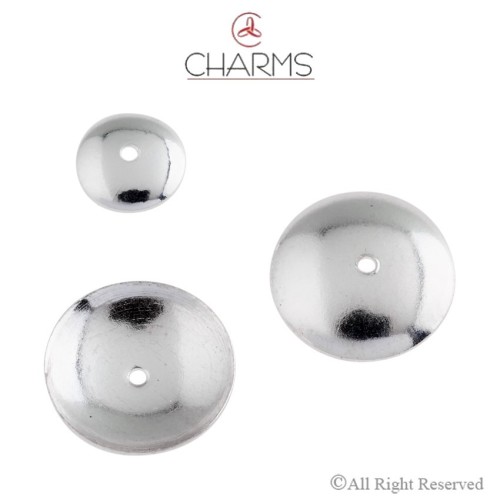 Coppetta lucida  tonda   da 2.6  mm con foro  0.90