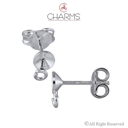 Orecchino cono 5 mm con anellino compreso di farfallina