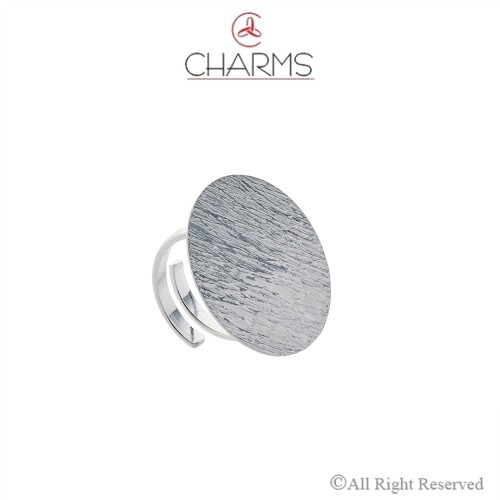 Base Anello con disco Grande da 25.00 mm Graffiato