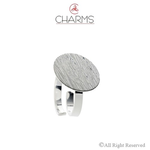 Base Anello con disco Grande da 25.00 mm Graffiato