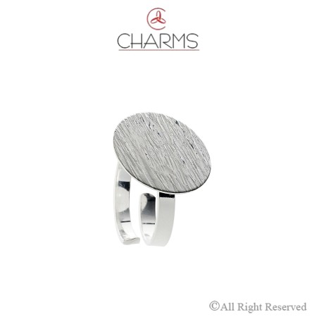 Base Anello con disco Grande da 25.00 mm Graffiato