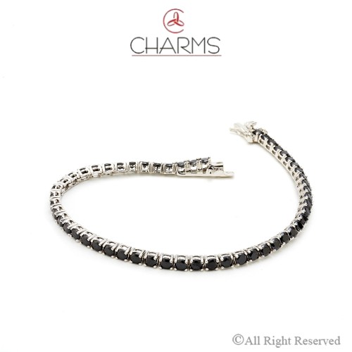 Bracciale Tennis con zirconi neri