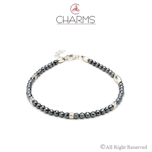 Bracciale Charms Uomo con Ematite nera