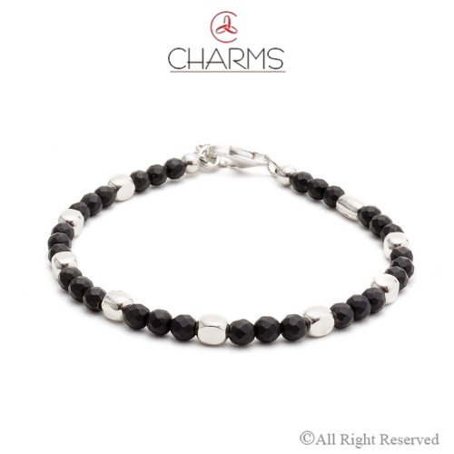 Bracciale Charms Cubetti Argento Linea Uomo