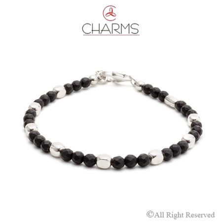 Bracciale Charms Cubetti Argento Linea Uomo