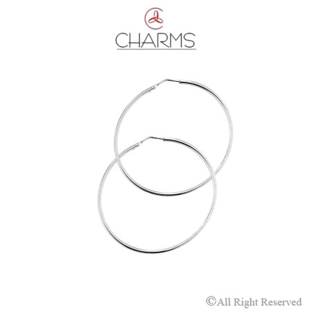 Orecchini Cerchio sottili 25 mm esterno in Argento 