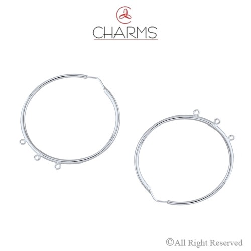 Orecchini cerchio con 3 anellini