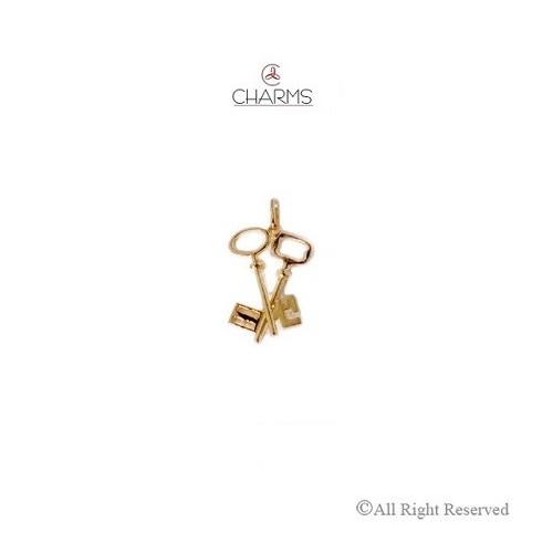 Charms Coppia di Chiavi Pendente in Oro