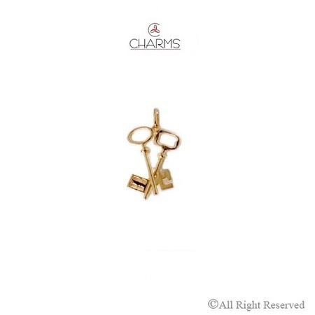 Charms Coppia di Chiavi Pendente in Oro