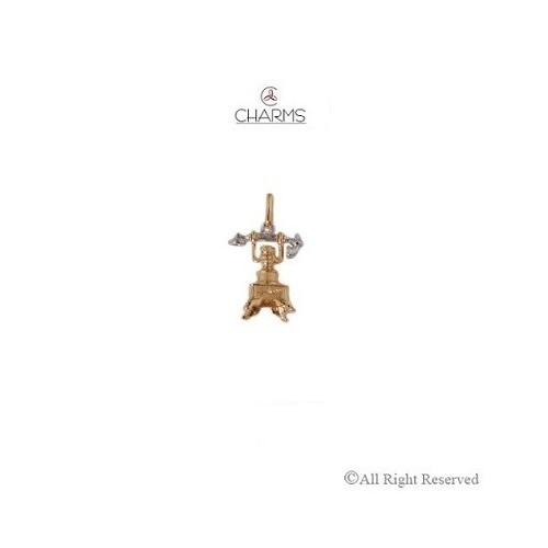 Charms Telefono a cornetta Pendente in Oro