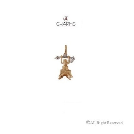 Charms Telefono a cornetta Pendente in Oro
