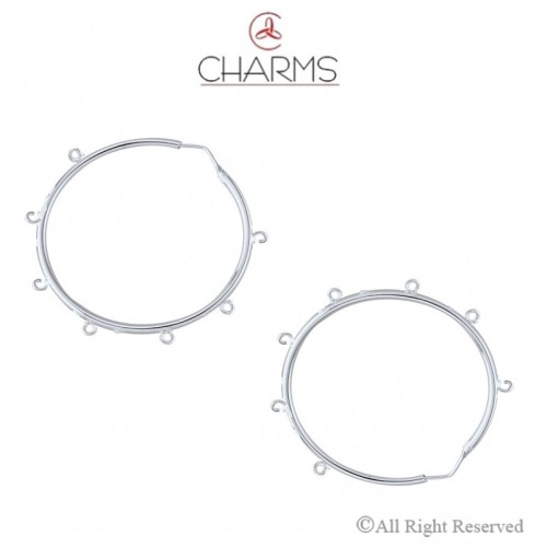 Orecchini cerchio con 7 anellini larghi orecchino da 40 mm