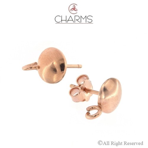  Orecchino mezza sfera in lastra con anellino