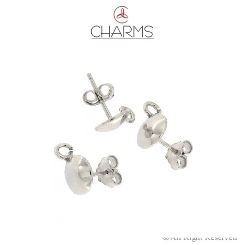  Orecchino mezza sfera in lastra con anellino