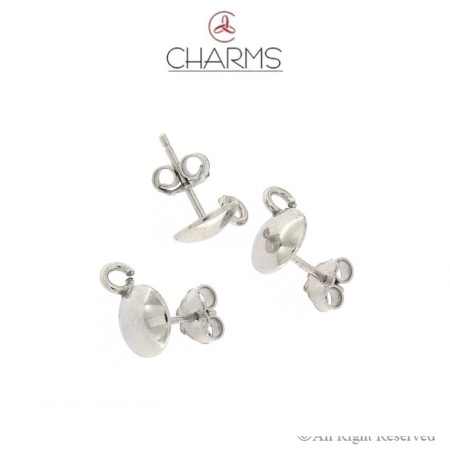  Orecchino mezza sfera in lastra con anellino