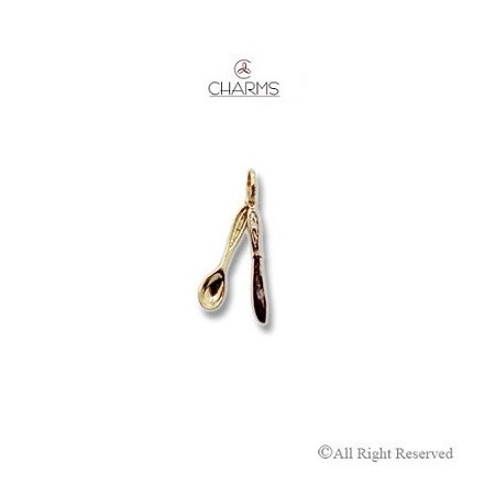 Charms Cucchiaio e Coltello in Oro