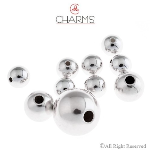 Pallina lucida da 2.2  mm con foro passante da 0.90