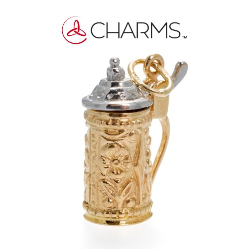 Charm Boccale di Birra Pendente in Oro