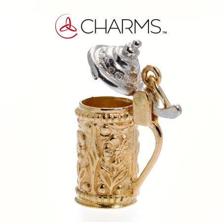 Charm Boccale di Birra Pendente in Oro