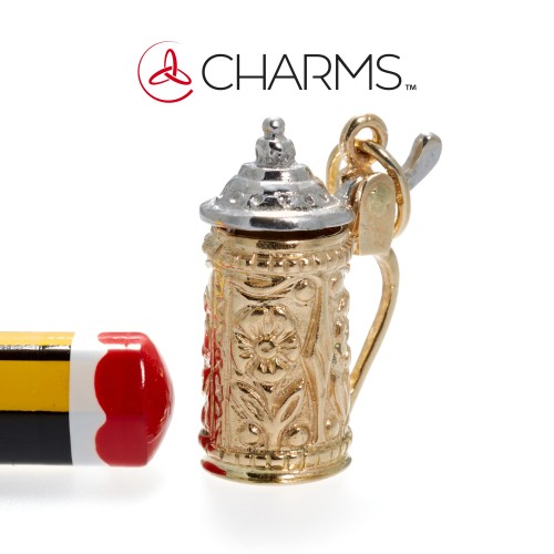 Charm Boccale di Birra Pendente in Oro