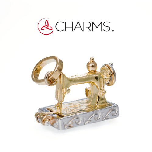 Pendente Charm Macchina da Cucire in Oro 18 kt