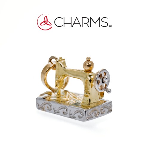 Pendente Charm Macchina da Cucire in Oro 18 kt