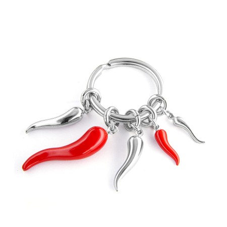 Portachiavi con Cornetti in argento a Titolo 925 ‰