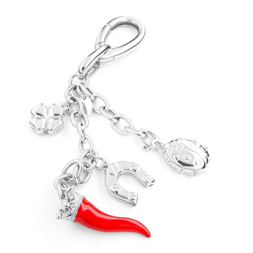 Portachiavi con Cornetti in Argento 925 ‰