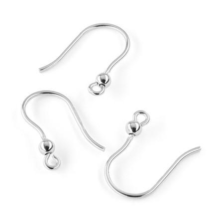 Orecchino a filo ad amo con pallina in Argento 925 ‰