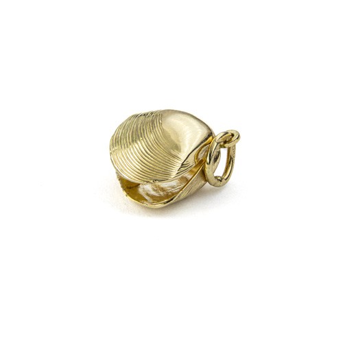 Charm Conchiglia con Perla in Oro