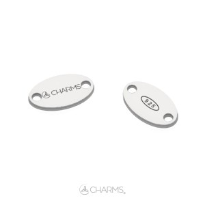 Bollatina ovale 8*4,6 mm 2 fori personalizzabile in Argento 925 ‰