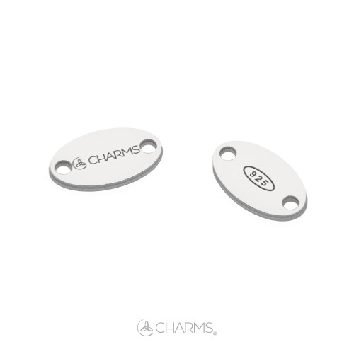 Bollatina ovale 8*4,6 mm 2 fori personalizzabile in Argento 925 ‰