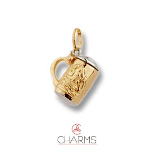 Charm Boccale da Birra in Oro 750 ‰