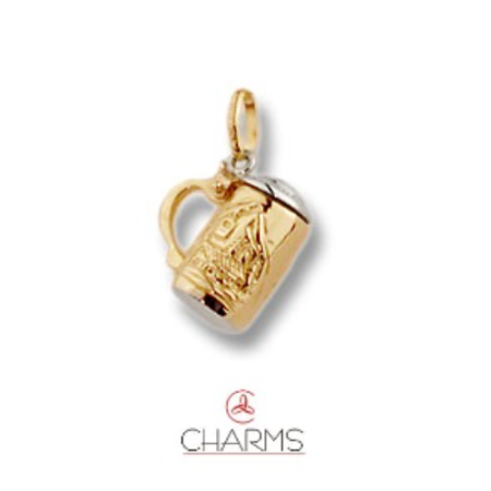 Charm Boccale da Birra in Oro 750 ‰