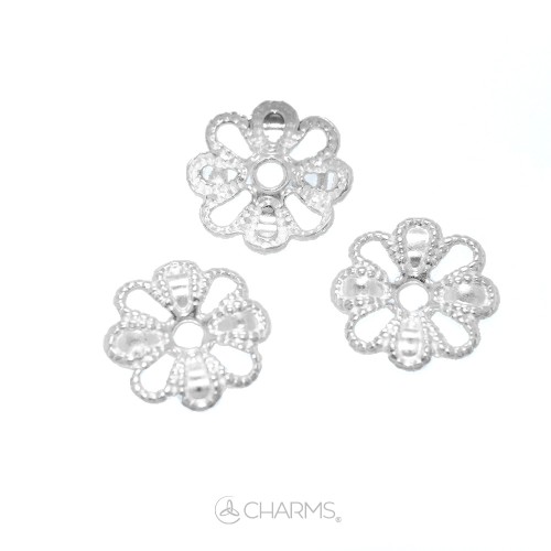 Fiorellino Piatto in Filigrana da 8 mm in Argento 925 ‰