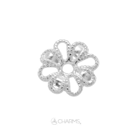 Fiorellino Piatto in Filigrana da 8 mm in Argento 925 ‰