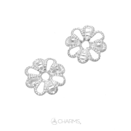Fiorellino Piatto in Filigrana da 8 mm in Argento 925 ‰