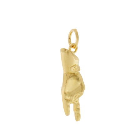 Charm a forma di mano cornuta in argento 925 vista retro| Charms.it